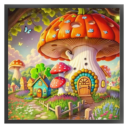 Mushroom House - 16CT Stamped Cross Stitch 40*40CM