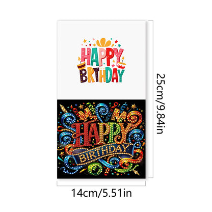 10PCS DIY Rhinestone Diamond Art Mosaic Postcards for Festivals and Celebrations