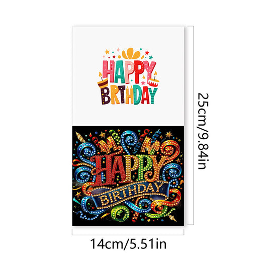 10PCS DIY Rhinestone Diamond Art Mosaic Postcards for Festivals and Celebrations