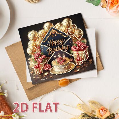 10PCS DIY Rhinestone Diamond Art Mosaic Postcards for Festivals and Celebrations