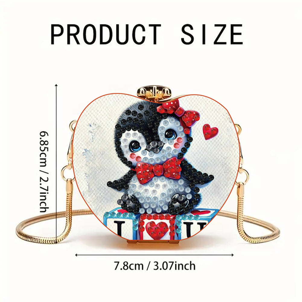 Penguin DIY Diamond Painting Shoulder Bag for Coins Lipstick Earphones Gifts