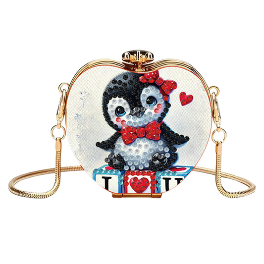 Penguin DIY Diamond Painting Shoulder Bag for Coins Lipstick Earphones Gifts