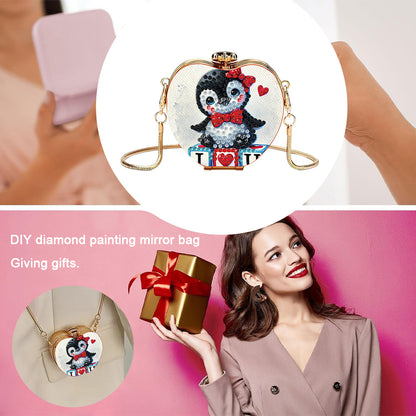 Penguin DIY Diamond Painting Shoulder Bag for Coins Lipstick Earphones Gifts