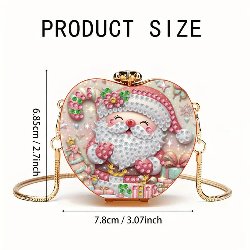 Santa Claus DIY Diamond Painting Shoulder Bag for Coins Lipstick Earphones Gifts