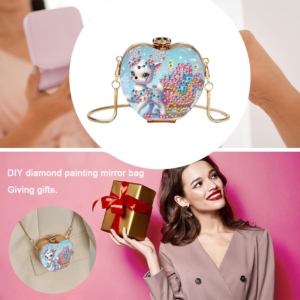 Deer DIY Diamond Painting Shoulder Bag for Coins Lipstick Earphones Gifts