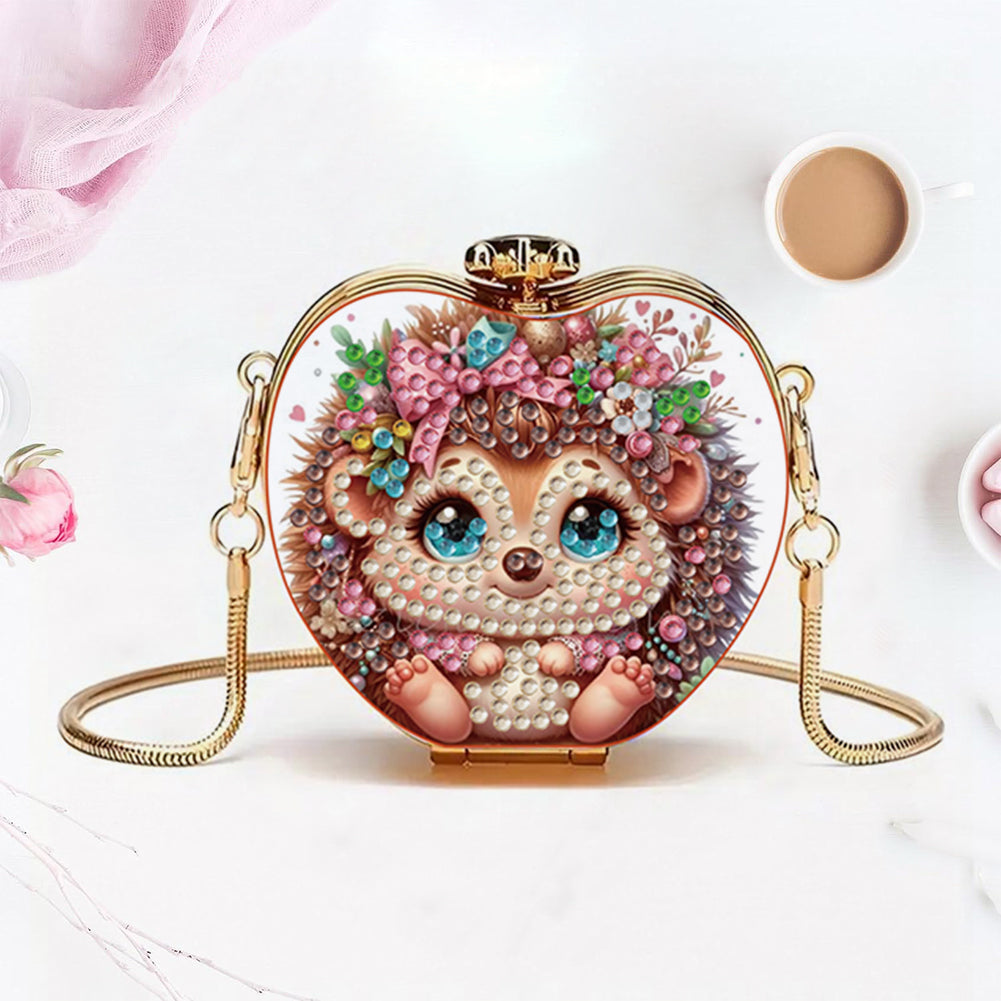 Hedgehog DIY Diamond Painting Shoulder Bag for Coins Lipstick Earphones Gifts