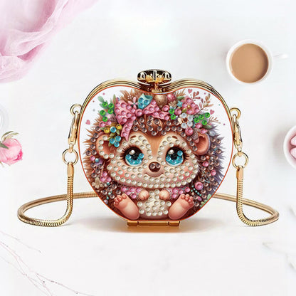 Hedgehog DIY Diamond Painting Shoulder Bag for Coins Lipstick Earphones Gifts