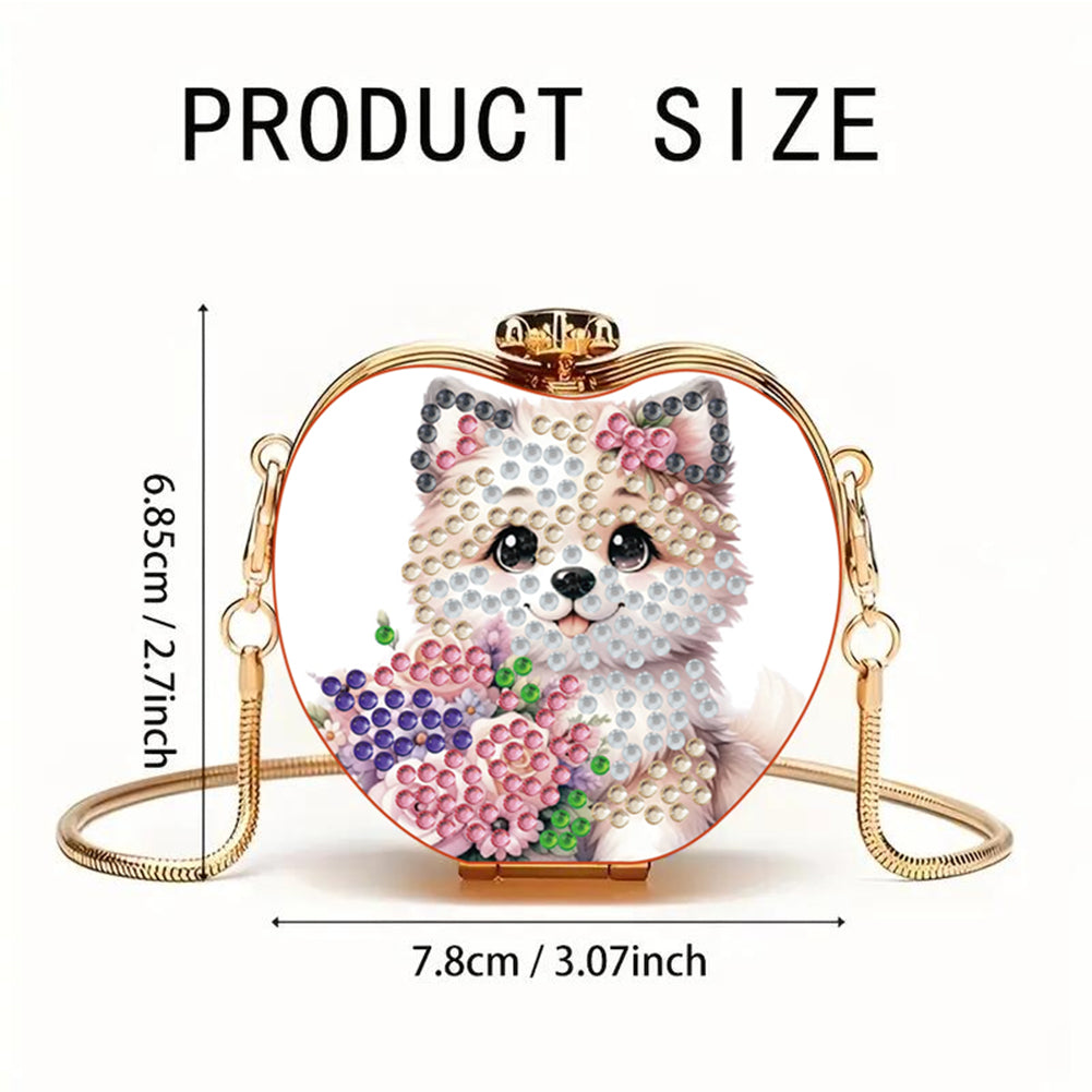 Dog DIY Diamond Painting Shoulder Bag for Coins Lipstick Earphones Gifts
