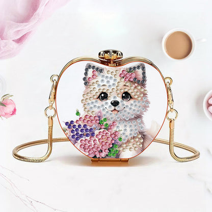 Dog DIY Diamond Painting Shoulder Bag for Coins Lipstick Earphones Gifts