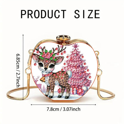 Elk DIY Diamond Painting Shoulder Bag for Coins Lipstick Earphones Gifts