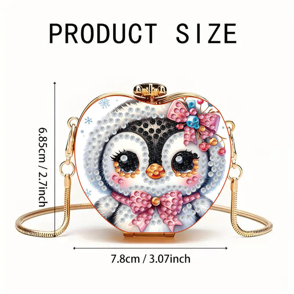 Penguin DIY Diamond Painting Shoulder Bag for Coins Lipstick Earphones Gifts