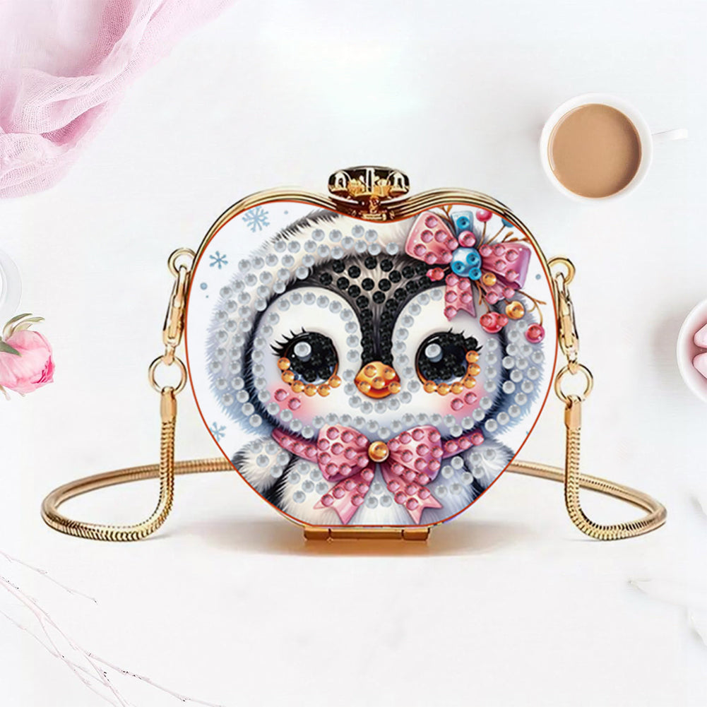 Penguin DIY Diamond Painting Shoulder Bag for Coins Lipstick Earphones Gifts