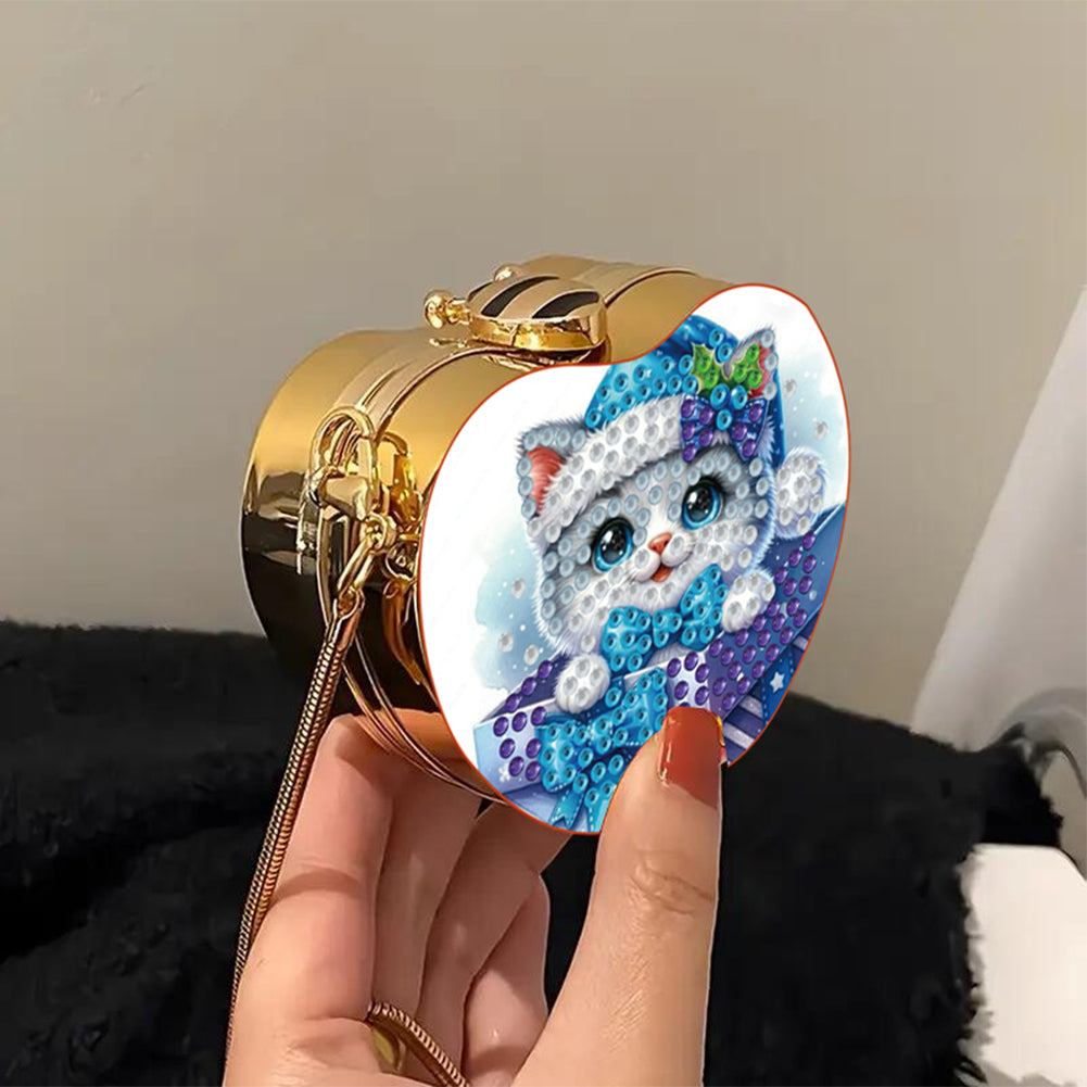 Cat DIY Diamond Painting Shoulder Bag for Coins Lipstick Earphones Gifts
