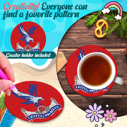 6pcs DIY Diamond Painting Coasters Kits with Holder for Adult Office Coffee Mats