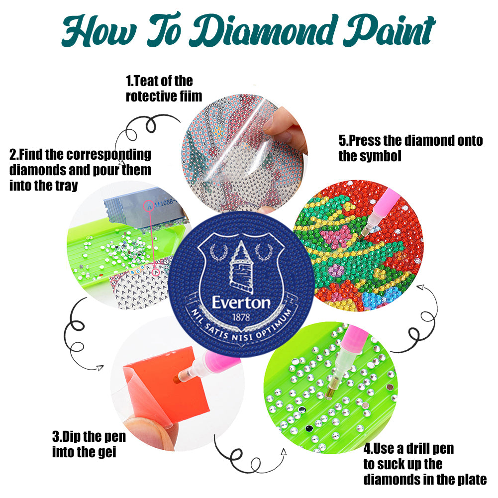 6pcs DIY Diamond Painting Coasters Kits with Holder for Adult Office Coffee Mats