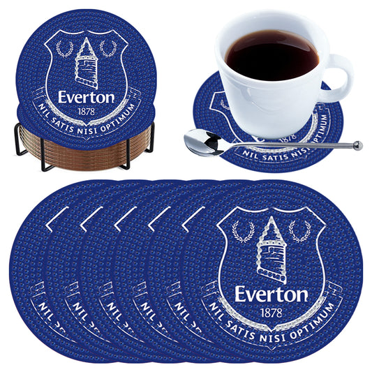 6pcs Everton FC DIY Diamond Painting Coasters Kit with Holder for Adult Beginner
