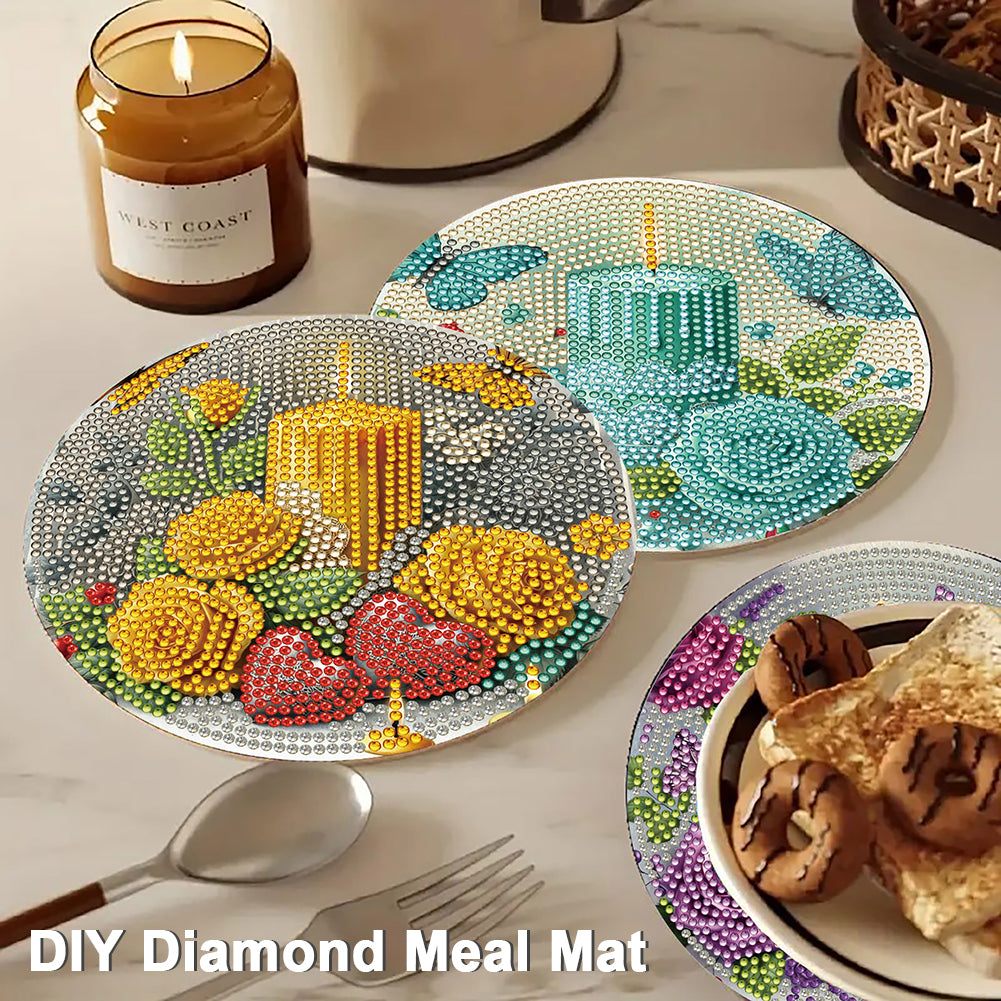 4pcs Christmas Diamond Art Coasters Kits for Home Party and Holiday Decorations