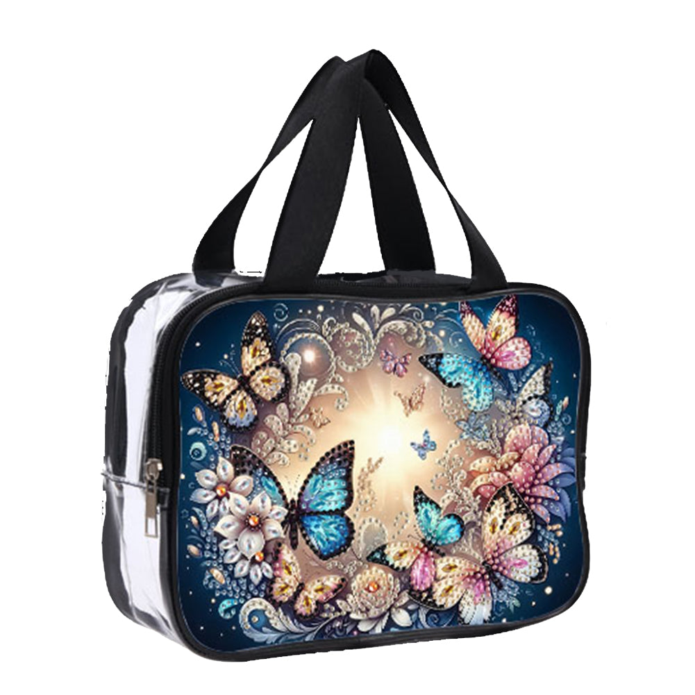 DIY Butterfly Diamond Painting Bling Rhinestone Makeup Bag Large Storage Bag