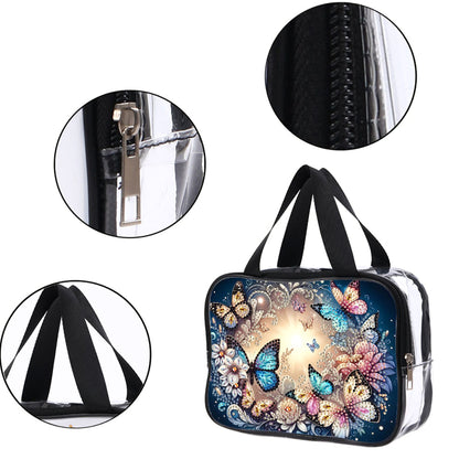 DIY Butterfly Diamond Painting Bling Rhinestone Makeup Bag Large Storage Bag