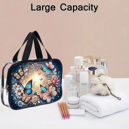 DIY Butterfly Diamond Painting Bling Rhinestone Makeup Bag Large Storage Bag