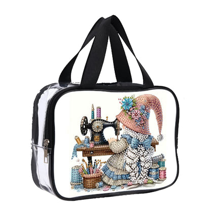 DIY Sewing Machine Diamond Painting Bling Rhinestone Makeup Bag Storage Bag