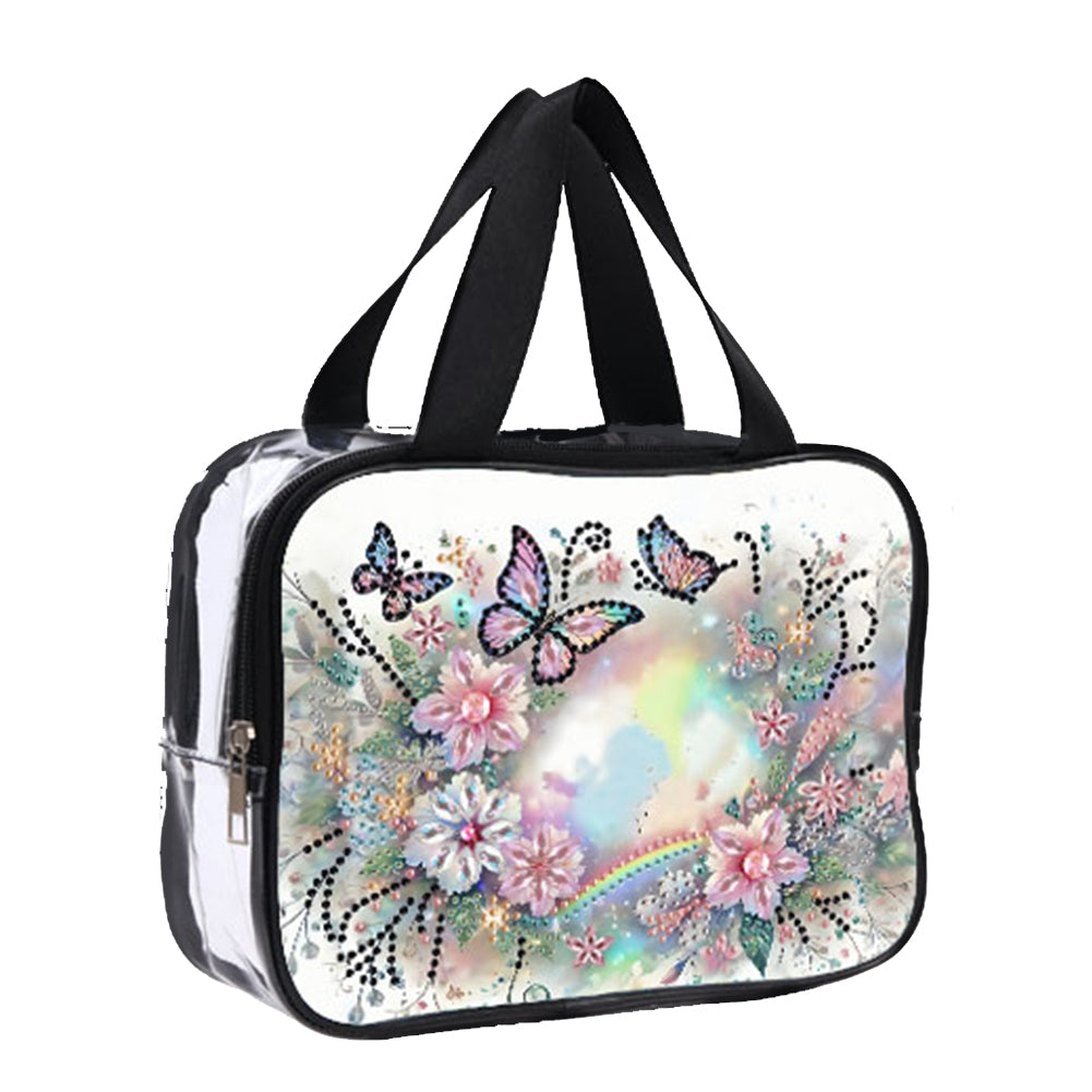 DIY Flower Butterfly Diamond Painting Bling Rhinestone Makeup Bag Storage Bag