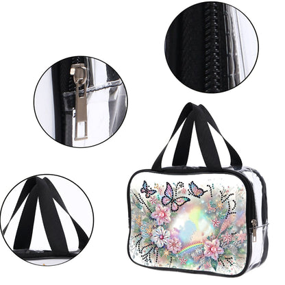 DIY Flower Butterfly Diamond Painting Bling Rhinestone Makeup Bag Storage Bag