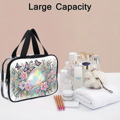 DIY Flower Butterfly Diamond Painting Bling Rhinestone Makeup Bag Storage Bag