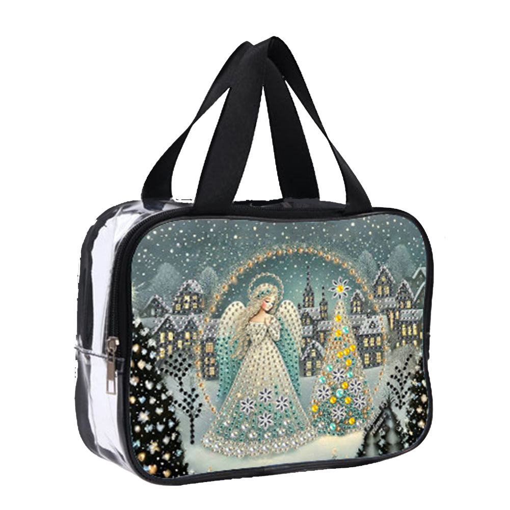 DIY Angel Diamond Painting Bling Rhinestone Makeup Bag Large Storage Bag