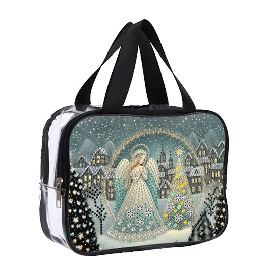 DIY Angel Diamond Painting Bling Rhinestone Makeup Bag Large Storage Bag