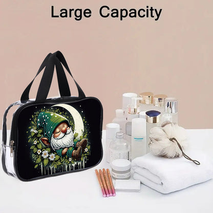 DIY Gnome Diamond Painting Bling Rhinestone Makeup Bag Large Storage Bag