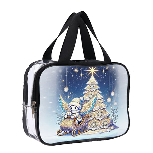DIY Christmas Tree Diamond Painting Rhinestone Makeup Bag Large Storage Bag