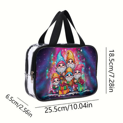 DIY Gnome Diamond Painting Bling Rhinestone Makeup Bag Large Storage Bag