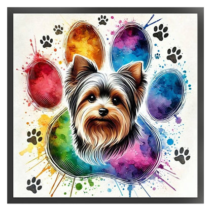 Puppy Silhouette - 18CT Stamped Cross Stitch 25*25CM