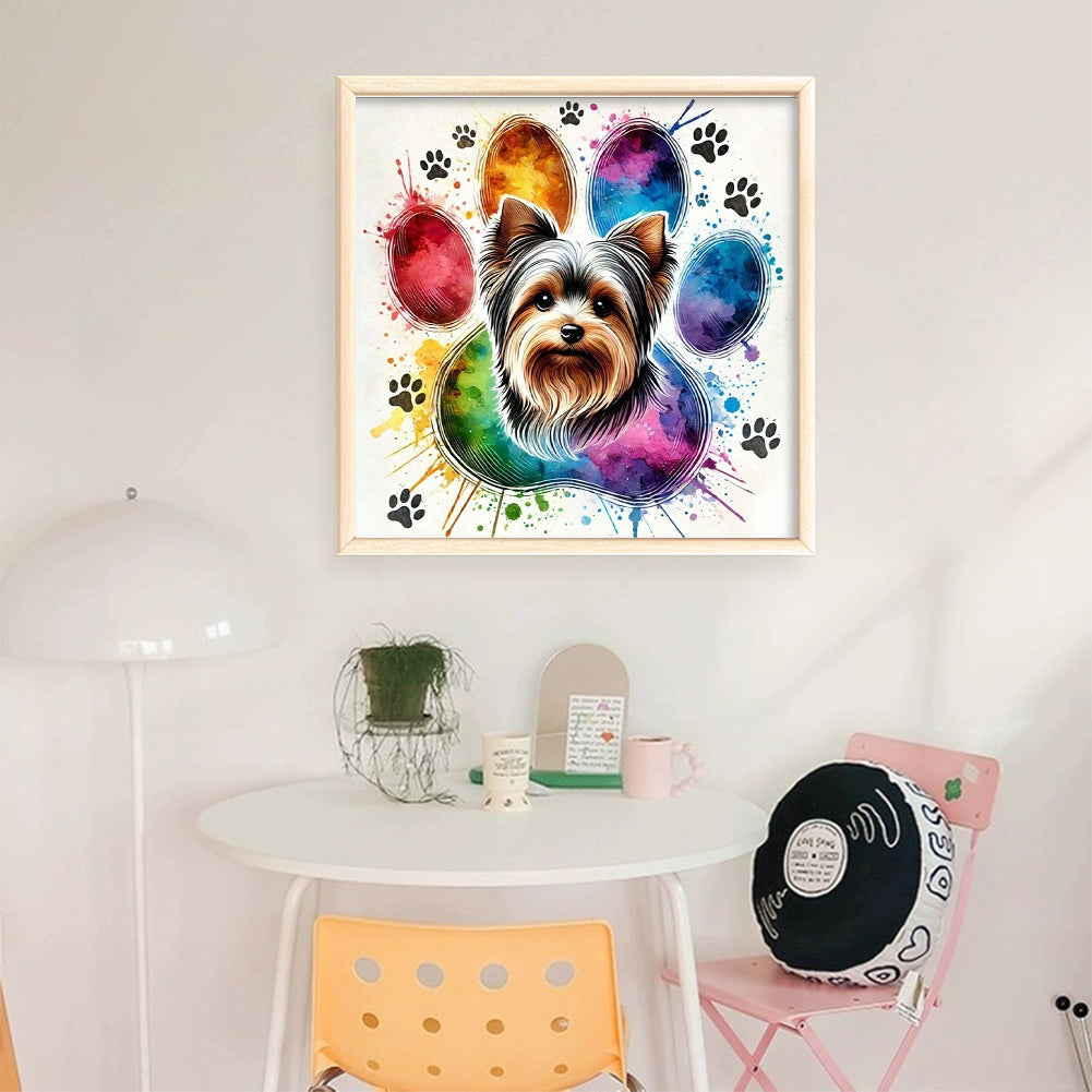 Puppy Silhouette - 18CT Stamped Cross Stitch 25*25CM