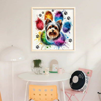 Puppy Silhouette - 18CT Stamped Cross Stitch 25*25CM