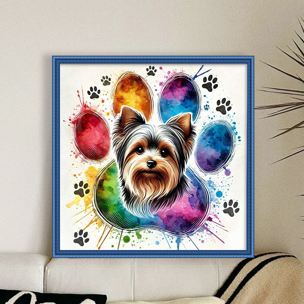 Puppy Silhouette - 18CT Stamped Cross Stitch 25*25CM