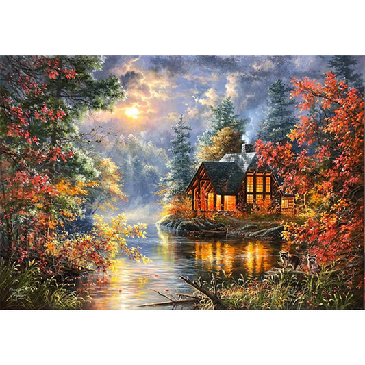 Forest Cottage - 11CT Stamped Cross Stitch 60*45CM