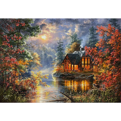 Forest Cottage - 11CT Stamped Cross Stitch 60*45CM