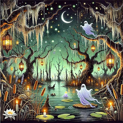 Ghost Scenery - 11CT Stamped Cross Stitch 50*50CM