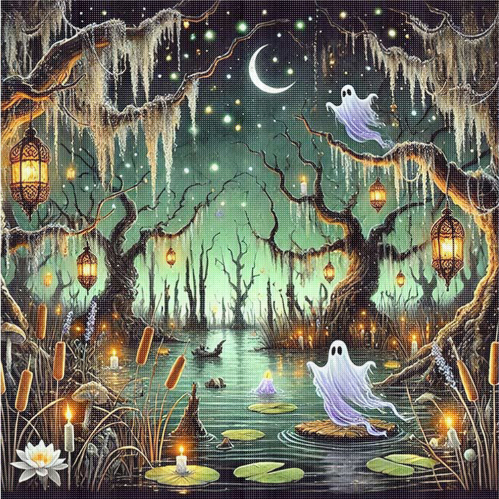 Ghost Scenery - 11CT Stamped Cross Stitch 50*50CM