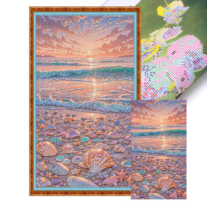 Dream Beach Scenery - 11CT Stamped Cross Stitch 40*70CM