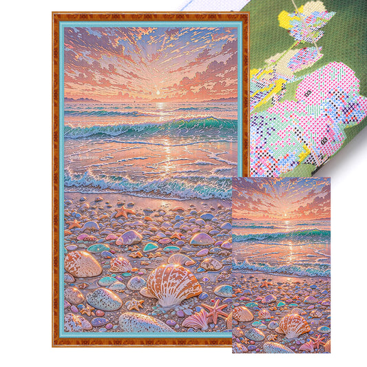 Dream Beach Scenery - 11CT Stamped Cross Stitch 40*70CM