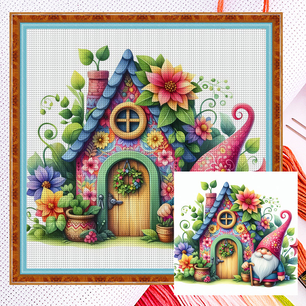 Gnome Cottage - 14CT Counted Cross Stitch 40*40CM