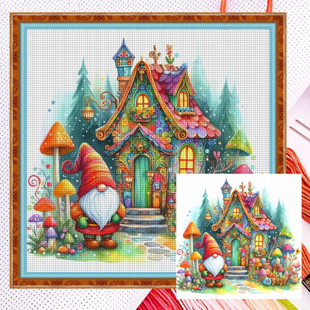 Gnome Cottage - 14CT Counted Cross Stitch 40*40CM