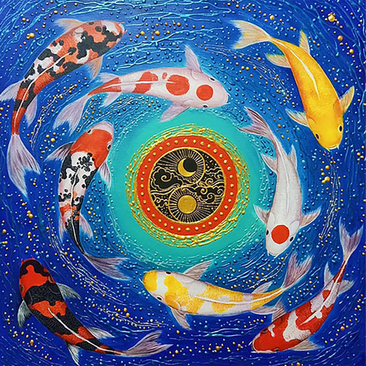 Koi Fish - Full Round Drill Diamond Painting 40*40CM