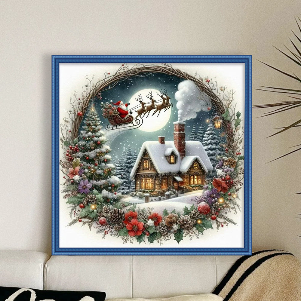 Wreath Scenery - 14CT Counted Cross Stitch 40*40CM