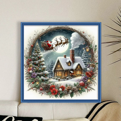 Wreath Scenery - 14CT Counted Cross Stitch 40*40CM