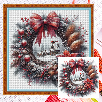 Wreath Scenery - 14CT Counted Cross Stitch 40*40CM
