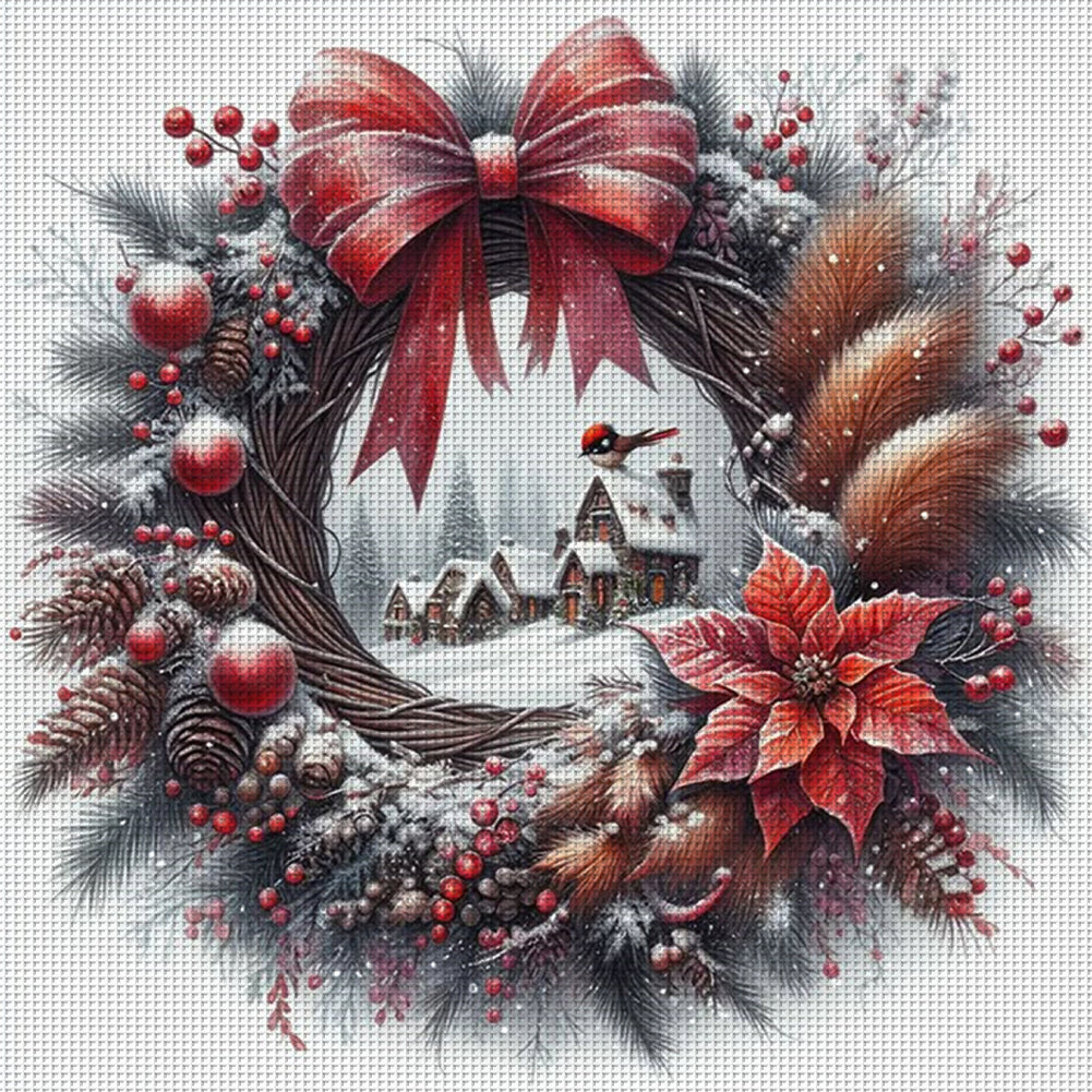 Wreath Scenery - 14CT Counted Cross Stitch 40*40CM